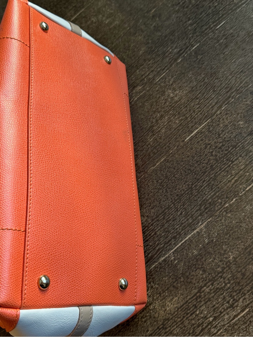 Furla Beautiful Two-Tone Orange, Cream and Tan Handbag - Picture 5 of 8